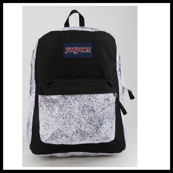 JANSPORT BLACK WHITE SCHOOL BOOK BACKPACK - Picture 8 of 10